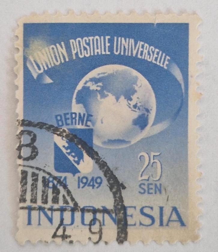 Indonesië 1949 - ZBL 144 - 75 jaar UPU, Postzegels en Munten, Postzegels | Azië, Gestempeld, Zuidoost-Azië, Ophalen of Verzenden