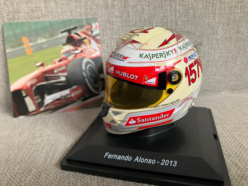 ✅ Fernando Alonso 2013 1:5 helm Ferrari F1 Spark Formule 1, Ophalen of Verzenden, Nieuw, Formule 1