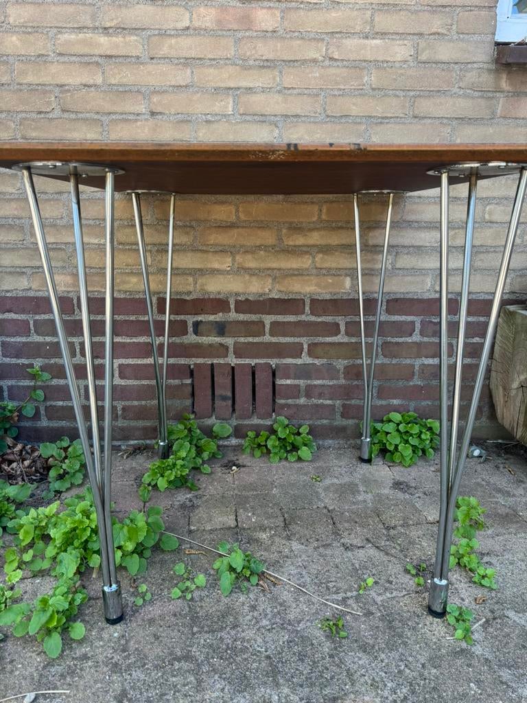 Vierkant tafeltje bijzettafel kantinetafel werktafel, Ophalen