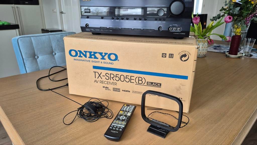 Onkyo TX-SR505E Home Cinema Receiver (incl. doos en AB), Ophalen of Verzenden