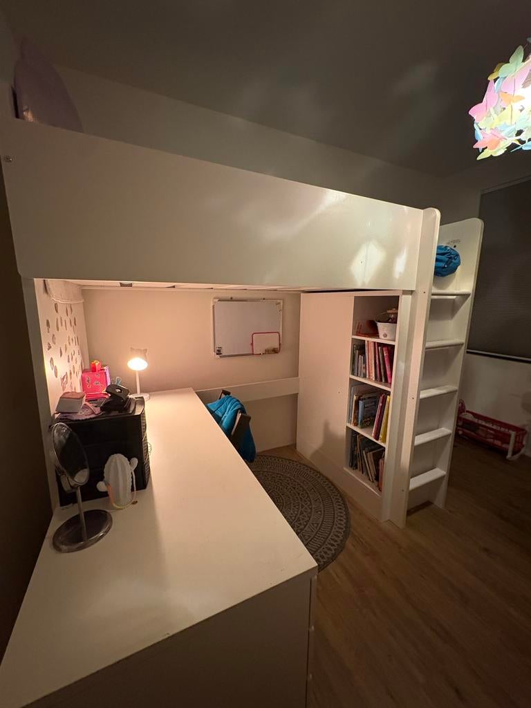 Ikea Stuva/SMÅSTAD Hoogslaper 90x200 met Bureau en Kast, Ophalen, Gebruikt, Hoogslaper
