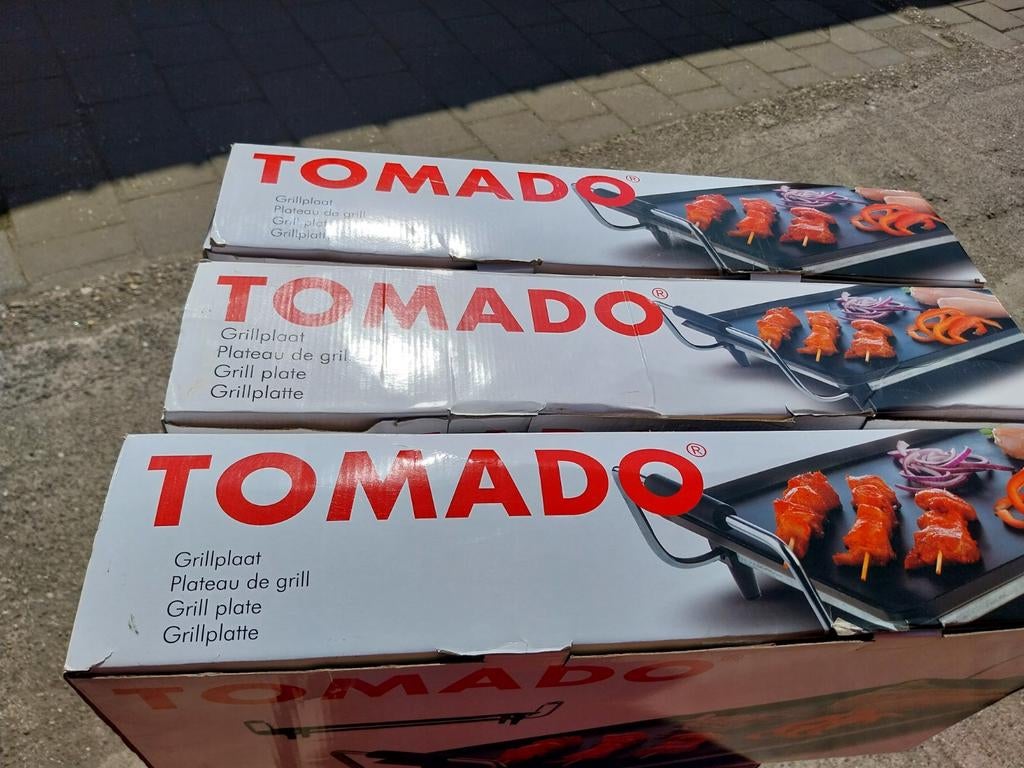 3x Tomado TGT4501B Tafelgrill - 2000W - Vlak & Geribbeld, Ophalen
