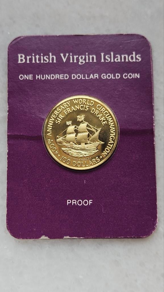 100 dollar british virgin islands, Ophalen of Verzenden, Goud
