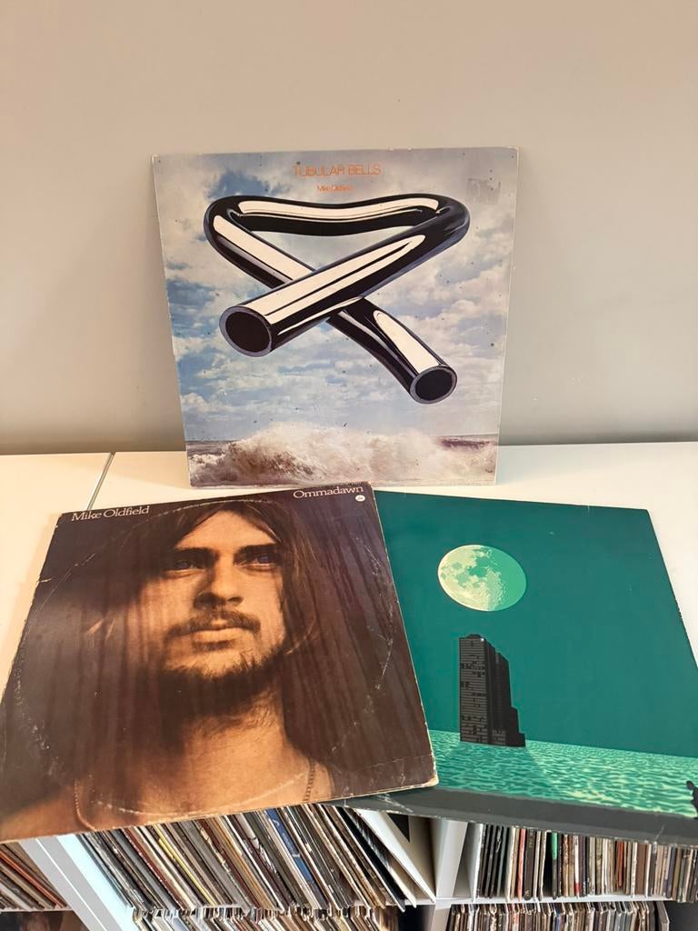 3x mike oldfield tubular bells ommadawn crisis, Cd's en Dvd's, Vinyl | Pop, Ophalen of Verzenden, Zo goed als nieuw, Overige formaten