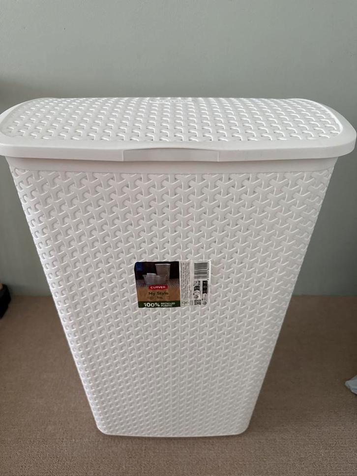 Curver My Style Wasmand - Wit - 55 Liter, Huis en Inrichting, Emmers, Nieuw, Kunststof, Met deksel, Ophalen of Verzenden