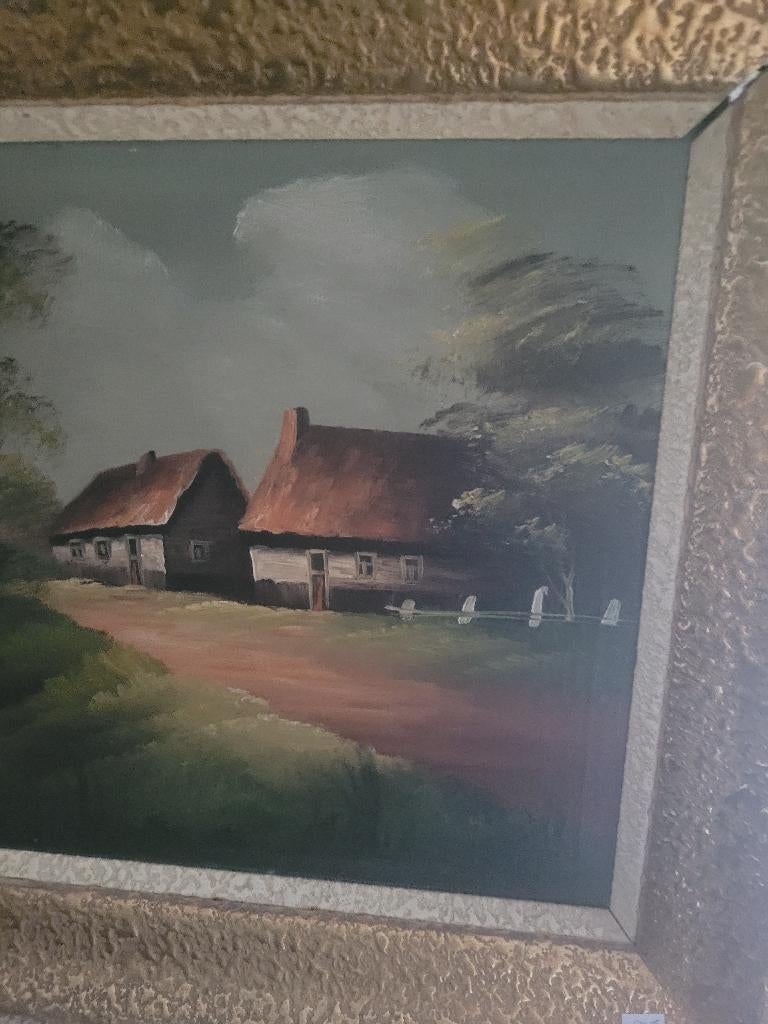 Vintage olieverf schilderijtje, Antiek en Kunst, Ophalen of Verzenden