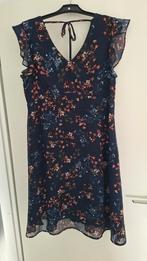 Yessica C&A Empire Jurk Maat 42 Donkerblauw Gebloemd, Kleding | Dames, Jurken, Blauw, Maat 42/44 (L), Ophalen of Verzenden, Gedragen