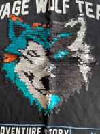 Stoer T-shirt met Wolf Pailletten, Ophalen of Verzenden, Zo goed als nieuw, Jongen of Meisje, Shirt of Longsleeve