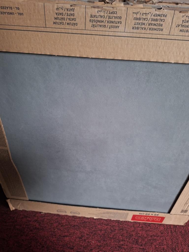 Grijze tegels 60x60 cm, 60 cm of meer, Nieuw, Ophalen of Verzenden, Minder dan 5 m²