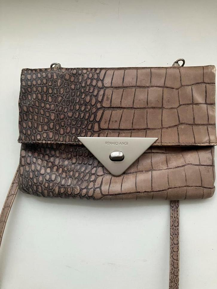 Renato Angi Crossbody Tasje met Spiegel Snakeskin, Sieraden, Tassen en Uiterlijk, Tassen | Damestassen, Gebruikt, Overige typen