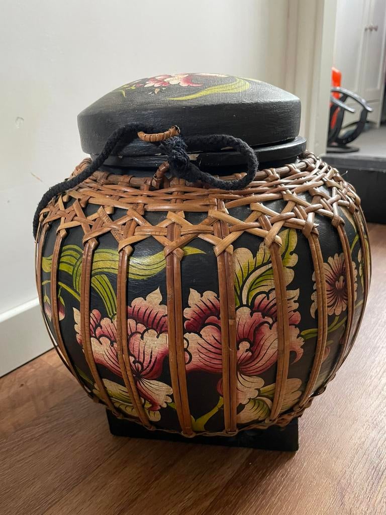 Vintage Thaise rijstcontainer, Ophalen, Gebruikt