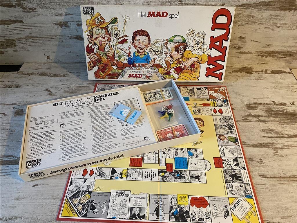 het mad spel parker gezelschapsspellen [s257], Hobby en Vrije tijd, Gezelschapsspellen | Bordspellen, Verzenden, Zo goed als nieuw