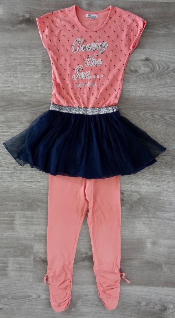 Leuk roze blauw jurkje met legging maat 140 146, Persival, Meisje, Ophalen of Verzenden, Zo goed als nieuw