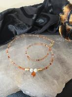 Carneool facet geluk beschermt power vertrouwen uniek, Sieraden, Tassen en Uiterlijk, Armbanden, Met bedels of kralen, Nieuw, Oranje