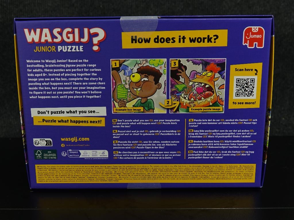 Wasgij ? Junior puzzel. IJskoude kreten! 240 stukjes, Ophalen of Verzenden, Minder dan 500 stukjes, Nieuw, Legpuzzel