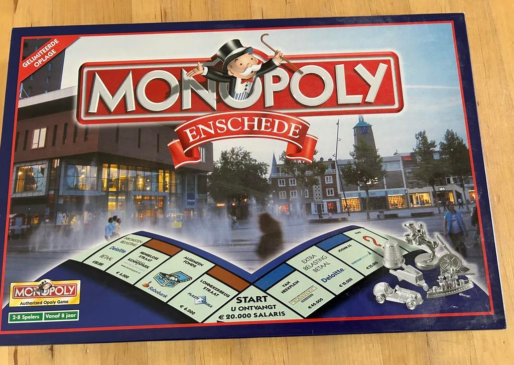 Monopoly Enschede, Hobby en Vrije tijd, Gezelschapsspellen | Bordspellen, Ophalen of Verzenden, Zo goed als nieuw
