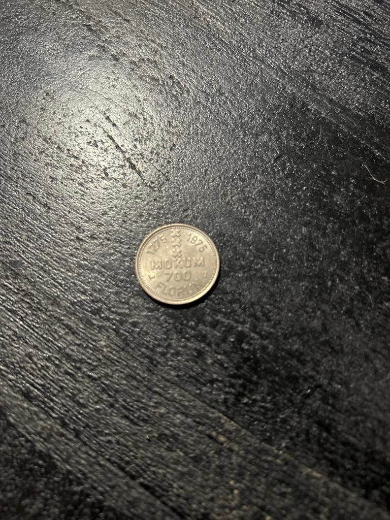 Herdenkingsmunt Amsterdam Mokum 1275 - 1975 florijn, Postzegels en Munten, Ophalen of Verzenden, Koningin Juliana, Overige waardes