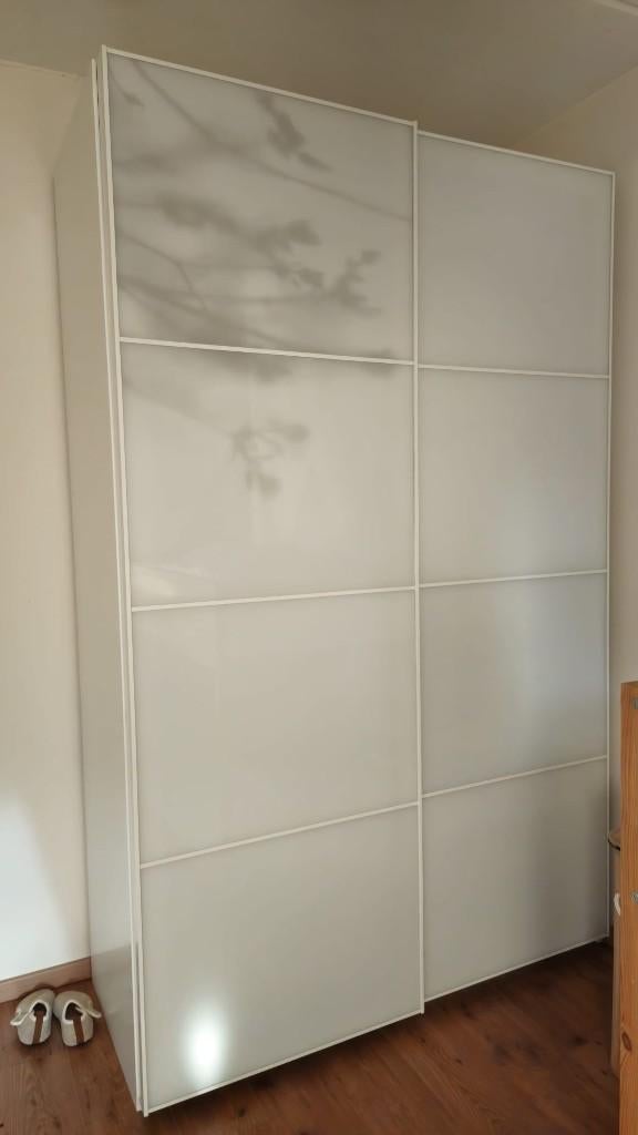 Kast met glas schuifdeuren - 150 B x 236 H - Ikea Pax, Gebruikt, 100 tot 150 cm, 50 tot 75 cm, Ophalen