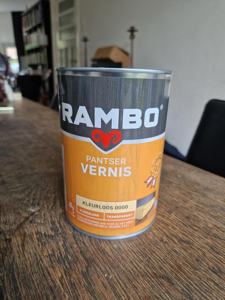 Rambo Pantser Vernis Kleurloos 0000 - 1,25 liter, Doe-het-zelf en Verbouw, Verf, Beits en Lak, Ophalen, Overige kleuren, Zo goed als nieuw