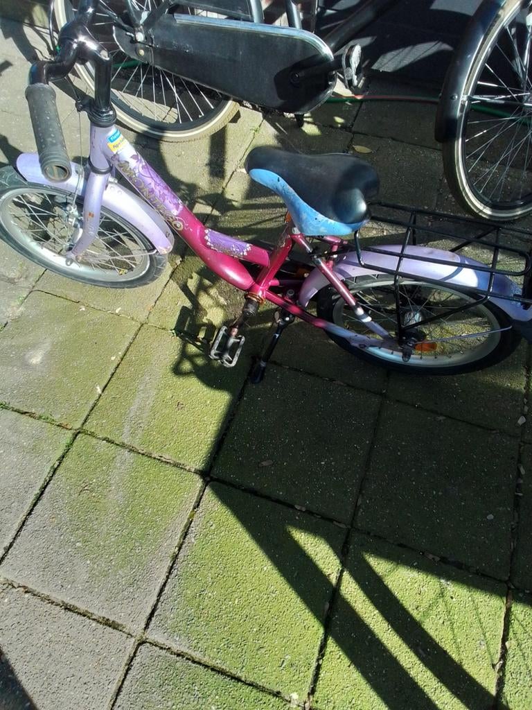 Meisjesfiets, Fietsen en Brommers, Ophalen, Gebruikt, Terugtraprem, 16 inch