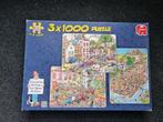 Jan van Haasteren 3x 1000 stukjes puzzels, Ophalen, 500 t/m 1500 stukjes, Gebruikt, Legpuzzel