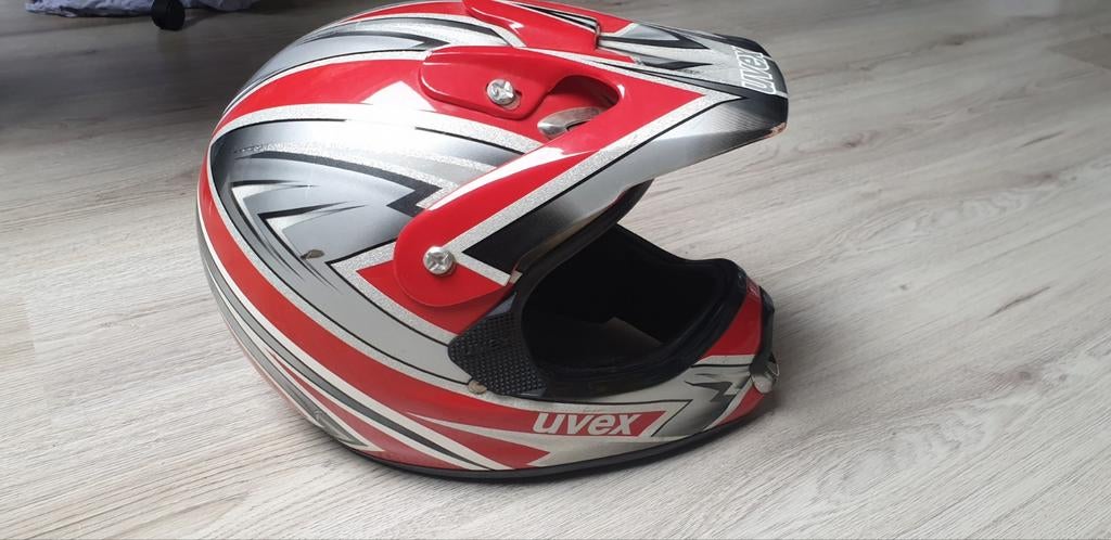 Uvex Offroadhelm - Rood/Zilver/Zwart, Motoren, Kleding | Motorhelmen, Overige merken, Ophalen of Verzenden, Tweedehands, Heren