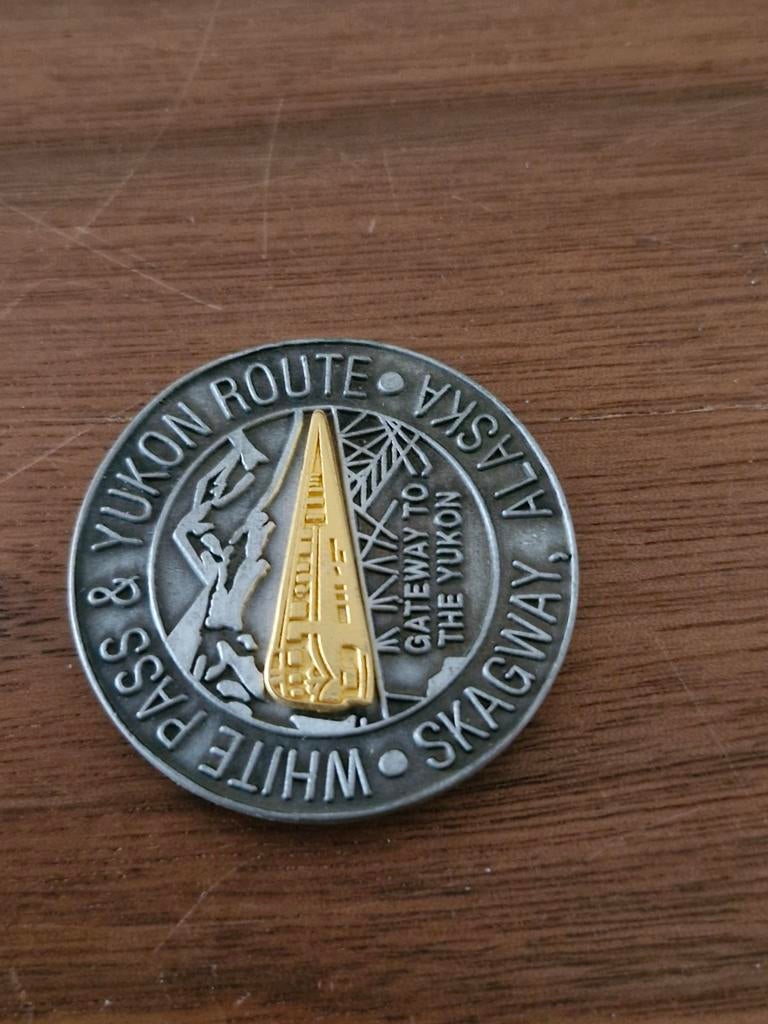 2003 Magneet Munt White Pass & Yukon Route Alaska Skagway, Verzamelen, Ophalen of Verzenden