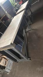 2 verrijdbare werktafel met zwaar  kunstof blad, Ophalen, Gebruikt