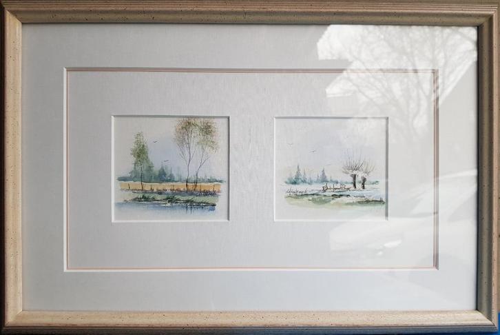 Aquarel John Verbroeck, Antiek en Kunst, Kunst | Schilderijen | Klassiek, Ophalen