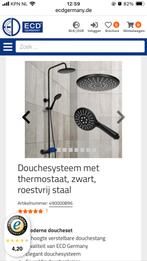 Mat zwart douchesysteem met thermostaat, Huis en Inrichting, Badkamer | Complete badkamers, Nieuw, Ophalen