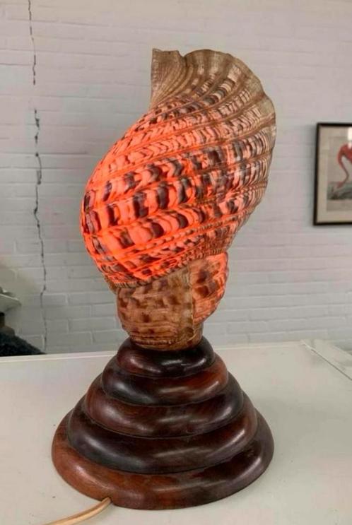 Lamp schitterende antieke Schelpen lamp tafellamp, Huis en Inrichting, Lampen | Tafellampen, Ophalen of Verzenden