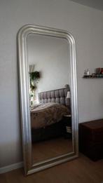 Grote zilverkleurige spiegel - 196 x 91 cm, Ophalen, Zo goed als nieuw, 75 tot 100 cm, 150 tot 200 cm