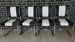 4 retro Amerikanen diner fifties/sixties eethoekstoelen, Huis en Inrichting, Stoelen, Ophalen, Kunststof, Gebruikt, Zwart