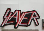 Slayer shaped logo backpatch embroidered 18 x 32 cm, Verzenden, Nieuw, Kleding