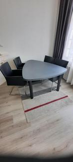 Tafelen aan Castelijn Vlindertafel 4 bert plantagie stoelen, Ophalen, Gebruikt, Modern design, 4 tot 6 stoelen