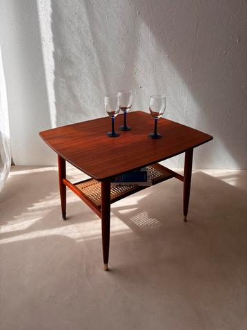 Zweeds design bijzettafel Alberts mahoniehout & webbing 60s beschikbaar voor biedingen