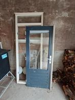 hardhouten kozijn met deur en dubbel glas, Gebruikt, Deurkozijn, Hout, Ophalen