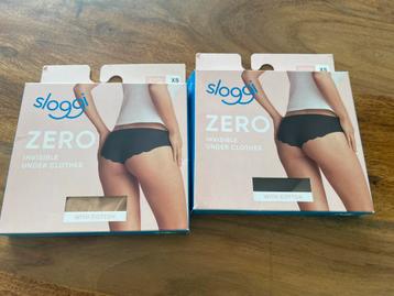 2x sloggi zero invisible hipster maat xs beige en zwart beschikbaar voor biedingen