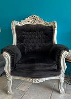 Barok stoel zwart/zilver, Huis en Inrichting, Fauteuils, Ophalen, Hout, Gebruikt, Barok
