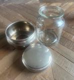 Vintage Jampothouder 3-delig Metaal & Glas pot voor jam, Ophalen of Verzenden