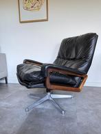 king chair André Vandenbeuck for Strässle - designstoel, Huis en Inrichting, Ophalen, Gebruikt, 75 tot 100 cm, Leer