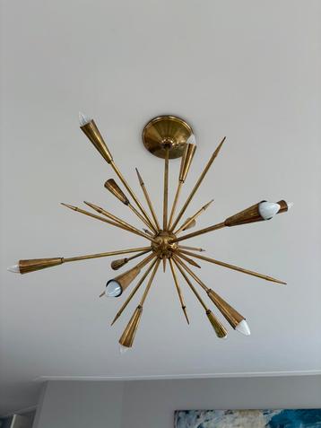 Sputnik kroonluchter – messing – Stilnovo stijl – 1950s beschikbaar voor biedingen