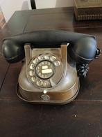 Antiek Koperen ptt telefoon met draad, Telecommunicatie, Vaste telefoons | Niet Draadloos, Ophalen of Verzenden, Gebruikt, Met draaischijf