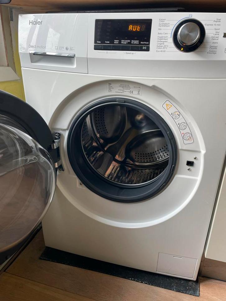 Haier HW80-B14636N Wasmachine 8kg - Energie A, Witgoed en Apparatuur, Wasmachines, Gebruikt, Voorlader, 6 tot 8 kg, 85 tot 90 cm