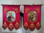 2 antieke kerkvaandels ca. 1900 – Jozef & Ignatius, Ophalen of Verzenden