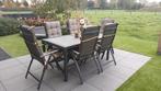 Mooie tuinset - 6 stoelen + tafel, Ophalen, Gebruikt, Aluminium