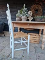 Witte Keukenstoel met Riet Zitting, Huis en Inrichting, Stoelen, Riet of Rotan, Gebruikt, Twee, Wit