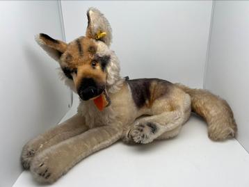 Steiff: Schaeferhund Arco. 50 cm. In nieuwstaat met knop! 
