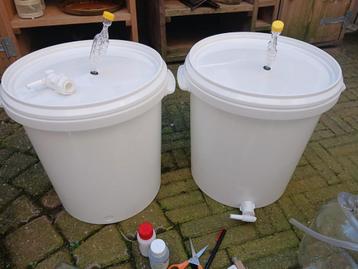 Brouwemmers heel veel toebehoren bier cider wijn beschikbaar voor biedingen