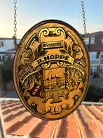 vintage glas-in-lood raamhanger P. Hoppe Distillateurs, Ophalen